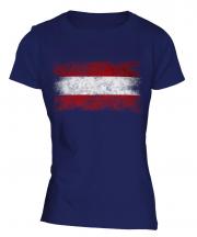 Austria Distressed Flag Ladies T-Shirt