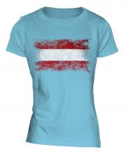 Austria Distressed Flag Ladies T-Shirt