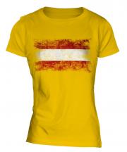 Austria Distressed Flag Ladies T-Shirt