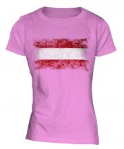 Austria Distressed Flag Ladies T-Shirt