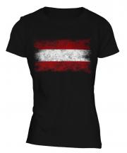 Austria Distressed Flag Ladies T-Shirt