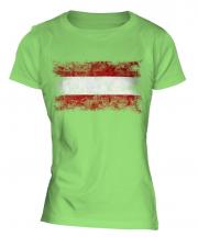 Austria Distressed Flag Ladies T-Shirt