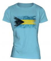Bahamas Distressed Flag Ladies T-Shirt