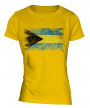 Bahamas Distressed Flag Ladies T-Shirt