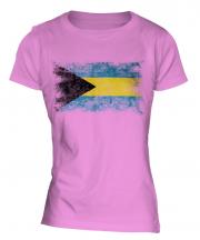 Bahamas Distressed Flag Ladies T-Shirt