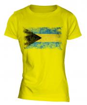 Bahamas Distressed Flag Ladies T-Shirt