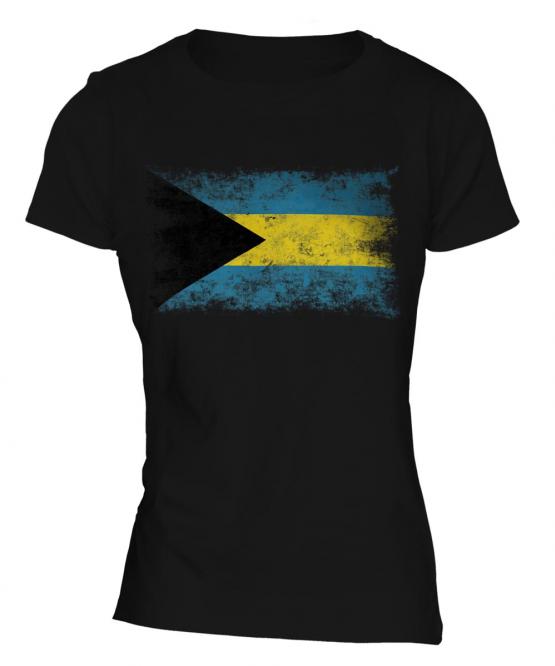 Bahamas Distressed Flag Ladies T-Shirt