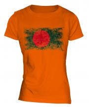 Bangladesh Distressed Flag Ladies T-Shirt