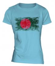 Bangladesh Distressed Flag Ladies T-Shirt
