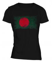 Bangladesh Distressed Flag Ladies T-Shirt