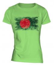 Bangladesh Distressed Flag Ladies T-Shirt
