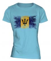 Barbados Distressed Flag Ladies T-Shirt