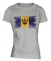 Barbados Distressed Flag Ladies T-Shirt