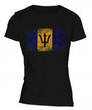 Barbados Distressed Flag Ladies T-Shirt