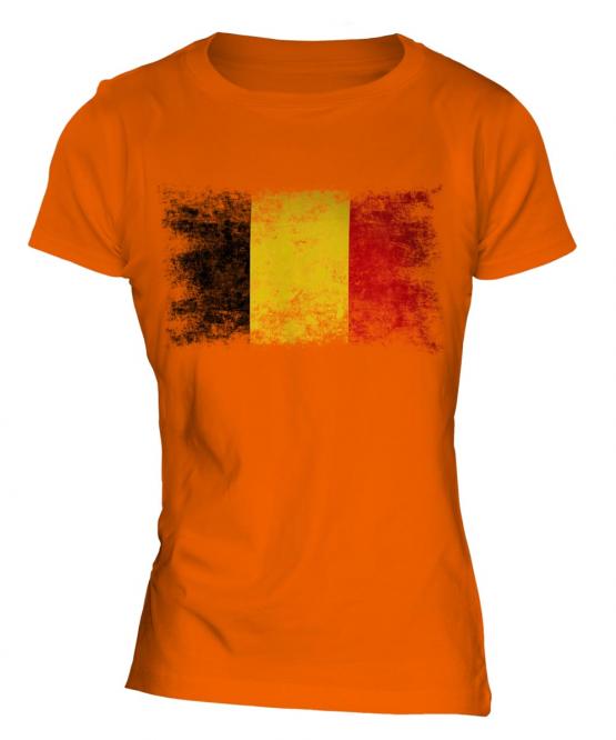 Belgium Distressed Flag Ladies T-Shirt