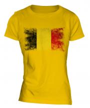Belgium Distressed Flag Ladies T-Shirt