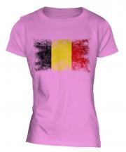 Belgium Distressed Flag Ladies T-Shirt