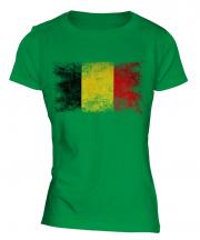 Belgium Distressed Flag Ladies T-Shirt