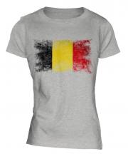 Belgium Distressed Flag Ladies T-Shirt