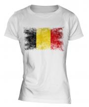Belgium Distressed Flag Ladies T-Shirt