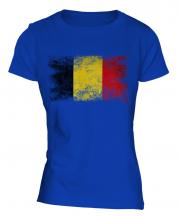 Belgium Distressed Flag Ladies T-Shirt