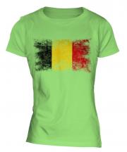 Belgium Distressed Flag Ladies T-Shirt