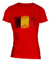Belgium Distressed Flag Ladies T-Shirt