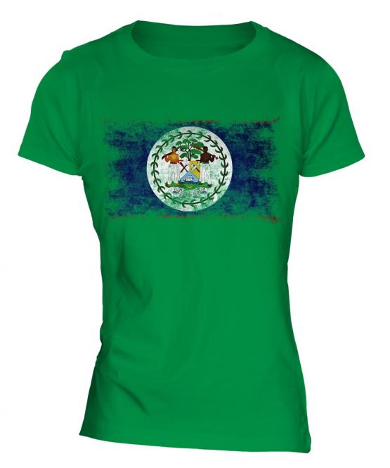 Belize Distressed Flag Ladies T-Shirt