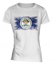 Belize Distressed Flag Ladies T-Shirt