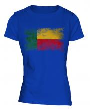 Benin Distressed Flag Ladies T-Shirt
