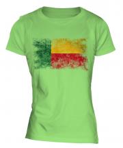 Benin Distressed Flag Ladies T-Shirt