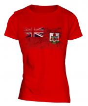 Bermuda Distressed Flag Ladies T-Shirt