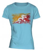 Bhutan Distressed Flag Ladies T-Shirt