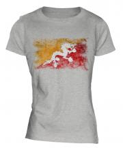 Bhutan Distressed Flag Ladies T-Shirt