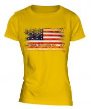 Bikini Atoll Distressed Flag Ladies T-Shirt