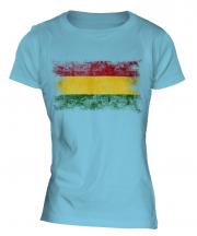 Bolivia Distressed Flag Ladies T-Shirt