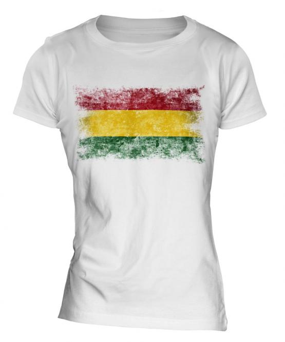 Bolivia Distressed Flag Ladies T-Shirt