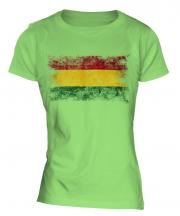 Bolivia Distressed Flag Ladies T-Shirt