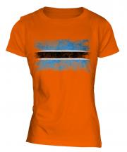 Botswana Distressed Flag Ladies T-Shirt