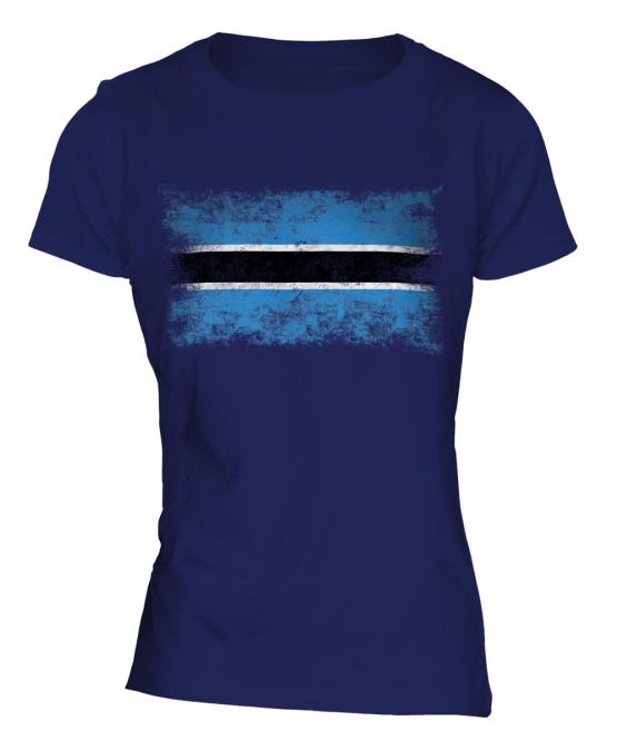 Botswana Distressed Flag Ladies T-Shirt
