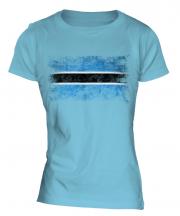 Botswana Distressed Flag Ladies T-Shirt