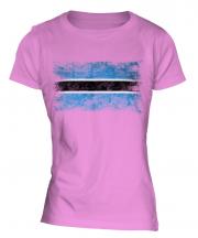 Botswana Distressed Flag Ladies T-Shirt