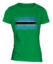 Botswana Distressed Flag Ladies T-Shirt