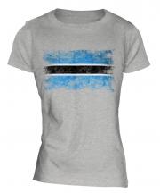 Botswana Distressed Flag Ladies T-Shirt