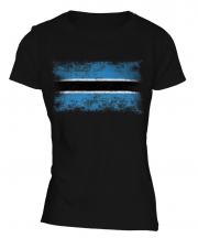 Botswana Distressed Flag Ladies T-Shirt