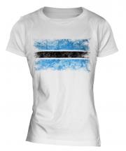 Botswana Distressed Flag Ladies T-Shirt