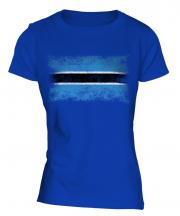 Botswana Distressed Flag Ladies T-Shirt
