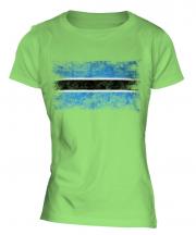 Botswana Distressed Flag Ladies T-Shirt
