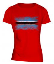 Botswana Distressed Flag Ladies T-Shirt