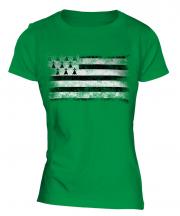 Brittany Distressed Flag Ladies T-Shirt